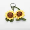 Comercio Exterior Estación Independiente Transfronteriza Nuevo Colgante de Coche de Dibujos Animados Europeos y Americanos de Girasol y Fresa Decoración de Coche Tejida a Mano