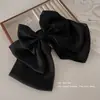 Pinza para el Cabello Grande de Lazo de Satén de Gama Alta para Mujer, Exquisita Pinza Plegada para la Parte Trasera de la Cabeza, Pinza de Tiburón