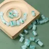 Ba Shan Jade Tipo Hielo Patrón de Flor Azul Agujero Grande Corte Recto Columna Recta Cuentas Cilíndricas Cuentas Espaciadoras Lulutong Jade Accesorios Joyería Venta al por Mayor