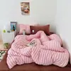 2026 Nuevo Juego de Cama de Cuatro Piezas Espesado Leche Polar Alto Gramaje Crema Estilo Retro Sábana Funda Nórdica Juego de Tres Piezas