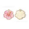 Pingente Flor de Cerejeira Margarida Imitação Liga Esmaltada Rosa Pingente para Pulseira Colar Chaveiro Feito à Mão