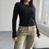 Diyun 2024 Outono e Inverno Transfronteiriço Amazon Europeu e Americano Tops Cardigan Elegante Feminino Slim Suéter de Manga Comprida com Botões