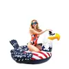 Flotador inflable de águila de PVC personalizado por el fabricante, cama flotante acuática temática de la bandera estadounidense, flotador para montar en piscina para adultos