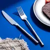 Cubiertos Liangsheng de Acero Inoxidable 304 Estilo Bambú Cubiertos Estilo Occidental Cuchillo Tenedor Cuchara Cuchara de Postre Cuchillo para Bistec Cuchara Tenedor para el Hogar