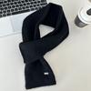 Bufanda de Lana Tejida para Mujer Invierno Color Puro Versátil Cálida Bufanda para el Cuello Estilo Coreano Estudiante Cruz Bufanda Estudiante