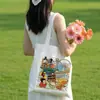 Bolsa de Lona com Ilustração de Cidade, Bolsa Tote de Lona Chinesa Excepcional, Bolsa de Compras Ecológica Personalizada de Grande Capacidade, Bolsa de Pano para Check-In de Atrações Turísticas