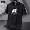 Camisetas para Hombre al por Mayor Transfronterizas, Estilo Nuevo de Verano de Manga Corta, Tops Casuales Holgados con Cuello Redondo y Estampado, Tops Versátiles de Marca de Moda de Manga Media