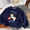 Sudadera unisex de forro polar para niños y niñas, nueva colección otoño/invierno 2026, jersey de cuello redondo para niños con diseño de dibujos animados y forro de forro polar