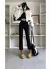 Jeans de Pierna Recta con Dobladillos Enrollados para Mujer con Forma de Cuerpo de Pera, Nuevo Estilo de Verano, Tallas Pequeñas y Grandes, Cintura Alta, Adelgazantes, Elásticos, Pantalones Cigarrillo