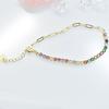 Collar transfronterizo de Europa y Estados Unidos de circonita de color de 3 mm de una sola fila, joyería de cristal, pulsera de cadena terminada, cadena AB