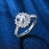 Anillo de Diamante Imitación Mosane Explosiones Transfronterizas Anillo de Mujer a Mozambique Joyería Anillo de Zirconia Anillo de Diamante Anillo de Boda Anillo de Pareja
