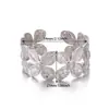 Pulsera Exagerada de Flor de Acero Inoxidable de Nuevo Estilo Transfronteriza Mariposa Exquisita Creativa Geométrico Abierto Pulsera Joyería de Empalme para Mujeres