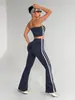 Novo Conjunto de Roupa de Yoga, Conjunto de Duas Peças Feminino com Calça Flare Esportiva, Roupas de Pilates Fitness de Secagem Rápida para Belo Costas ao Ar Livre