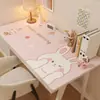 Tapete de mesa fofo com textura de couro sintético à prova d'água e de óleo, estampa de animal de desenho animado, tapete de mesa de PVC para uso doméstico, protetor de toalha de mesa