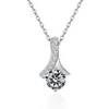 Collar cruzado transfronterizo europeo y americano de plata de ley S925, minimalista, con diseño de espiga y diamantes para mujer, con doce piedras de nacimiento, colgante de Amazon y cadena para la clavícula