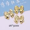 Lazo de plata y oro galvanizado, accesorio de resina para bricolaje, funda para teléfono móvil, tocado, horquilla, decoración de taza, material de parche