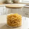 Frasco hermético de almacenamiento de granos Amazon transfronterizo duradero, frasco de almacenamiento de té y frutas secas de bambú y madera, recipiente para snacks