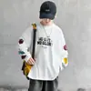 Camiseta de Manga Larga para Niños Ropa Interior de Otoño Ropa Base de Dos Piezas Falsas para Niños Nuevo Estilo Primavera/Otoño Ropa para Niños Mayores Camiseta de Moda de Otoño