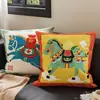 Cojín Decorativo Festivo Rojo para Sofá para el Año del Caballo, Decoración de Año Nuevo con un Toque de Lujo, Cojín de Dormitorio, Cojín para el Respaldo, Cojín Lumbar con Relleno