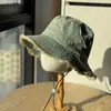 Nuevo Sombrero de Pescador de Mezclilla Deshilachada Moda Retro para Mujer, Sombrero de Sol de Primavera con Ala Ancha que Hace que la Cara Parezca Más Pequeña, Estilo Casual 2026