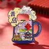 Ímãs de Geladeira Personalizados para Viagem à China Jinan Qingdao Zhanqiao Praça 4 de Maio Souvenirs da Cidade Tendência Nacional Ímãs de Metal