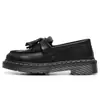 Mocasines con Borlas Rayados Blancos y Patrón de Lichi Transfronterizos para Mujer, Zapatos Pequeños de Cuero Genuino de Caña Baja, Zapatos Redondos de Moda Británica de Capa Superior para Estudiantes