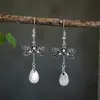 Brincos Pendentes de Libélula Europeus e Americanos Retrô Esculpidos em Forma de Gota de Água Moda Elegante Estilo Étnico Brincos Femininos Atacado