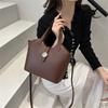 Bolsa Vintage Feminina Grande Capacidade 2025 Primavera e Verão Nova Versátil Bolsa Transversal Casual Portátil Trabalho Deslocamento Sacola Tote