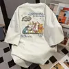 Camiseta Casual Suelta de Manga Corta con Estampado Lindo de Dibujos Animados Divertidos 2026 Nuevo de Verano Top de Moda Versátil para el Trabajo