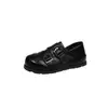 Zapatos para Mujer 2026 Suela Gruesa Aumentador de Altura Oculto Zapatos Pequeños de Cuero Planos Hebilla de Cuero Moda Británica Mocasines Deslizables de Dos Vías Nuevos