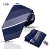 Corbata de alta gama para negocios, pañuelo de bolsillo, 3 piezas, regalo para hombre, vestido de boda, corbata de poliéster de seda, corbata de traje