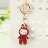 Estilo Coreano Estilo Ins Dibujos Animados Pedrería Llavero Labubu de Moda y Sencillo Llavero de Coche Colgante para Bolso Accesorios