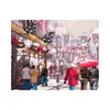 Fábrica de pintura al óleo digital DIY de nieve para ventana, venta al por mayor, marco combinado sin marco, buen marco interior estirado, estilo de generación de múltiples bordes