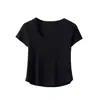 Estilo puramente desejável, gola redonda baixa simples, barra de algodão e linho, camiseta de manga curta, top fino e versátil para mulheres, estilo de verão hot girl slim fit