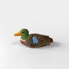 Adornos artesanales de talla de pato de madera, tallas de animales pequeños para escritorio, pato marrón, pato blanco, pato de alas azules, artículos decorativos creativos al por mayor
