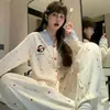 Pijama para Mujer Más Vendido 2026 Nuevo Primavera, Otoño e Invierno Algodón Nube Manga Larga Delgado Dibujos Animados Lindo Conjunto de Ropa de Casa