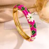 Pulseira Europeia e Americana Retro de Margarida Aberta em Esmalte, Design Simples, Estilo Nicho, Acessório que Não Desbota