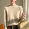 Nueva Prenda Exterior de Lana Andy de Primera Línea Lista para Usar Transfronteriza 2025 Cuello Redondo Otoño/Invierno Tejido de Punto Suéter Base para Mujer Holgado