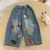 Jeans de Niña FHW Otoño Nuevo Estilo Celebridad de Internet Moda Infantil Conjunto Pantalones de Pierna Curva Pantalones Estilo Primavera y Otoño para Bebés