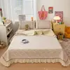 Conjunto de colcha de renda francesa de luxo, quatro peças, design A/B dupla face, colcha acolchoada espessa, fronha e capa de edredom, para cama de casa