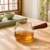 Tetera de asa lateral para preparar té, tetera individual, mandarina verde pequeña, tetera de vidrio para infusión lenta, juego de té Kung Fu, preparación de té, separación de té y agua
