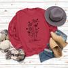 Suéter de gran tamaño de manga larga casual holgado con estampado de letras de mariposa de flores silvestres de Amazon para otoño e invierno