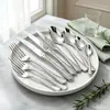 Cuchillo para bistec, tenedor y cuchara estilo Western de acero inoxidable 304 martillado, juego de cubiertos de lujo ligero al por mayor, juego de cinco piezas para hotel para uso doméstico