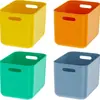 Caixas e cestos de armazenamento de plástico recipientes multicoloridos adequados para armários de cozinha caixas prateleiras de armazenamento de banheiro e banheira