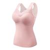 Nuevo chaleco térmico antibacteriano de cachemira 5A para mujer, otoño e invierno, nueva ropa interior cálida de seda con almohadilla en el pecho