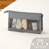Malha de sarja estilo coreano bolsa de cosméticos de malha para viagem, armazenamento de cosméticos, bolsa portátil de mão