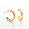 Pendientes Cruzados de Panal en Forma de C con Circonita, Nuevos Pendientes de Moda Sencillos de Lujo Nicho para Mujer, Pendientes de Gama Alta