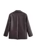 Comércio Exterior Transfronteiriço Spot 2025 Estilo Europeu e Americano Feminino Outono Nova Moda Retrô Blazer de Dois Botões Jaqueta de Couro