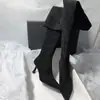 2026 Botas Nuevas de Estilo Coreano con Punta Fina de Tacón de Aguja Hasta la Rodilla Versión Coreana Elásticas Mate Largas Botas de Invierno de Caña Alta Zapatos para Mujer No se Resbalan Hacia Abajo