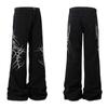Jeans Estilo Americano Retro High Street Design Sense Bordado Tubo Reto Alto Casual Tubo Reto Calças Longas Marca Moderna